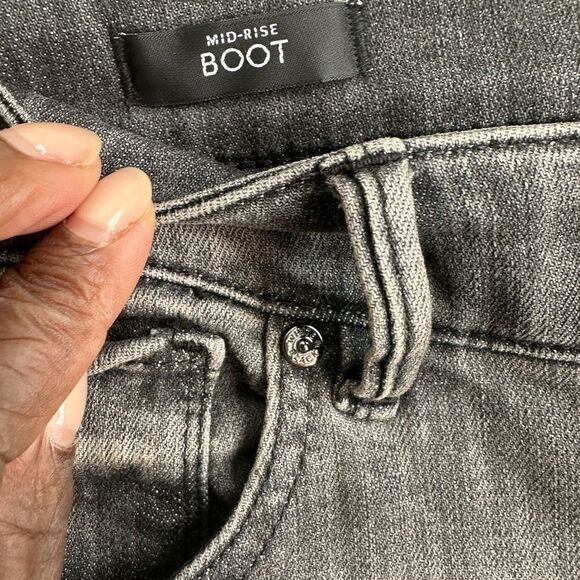 WHBM Black Mid Rise Boot Straight Leg Jeans 8 - Picture 5 of 7